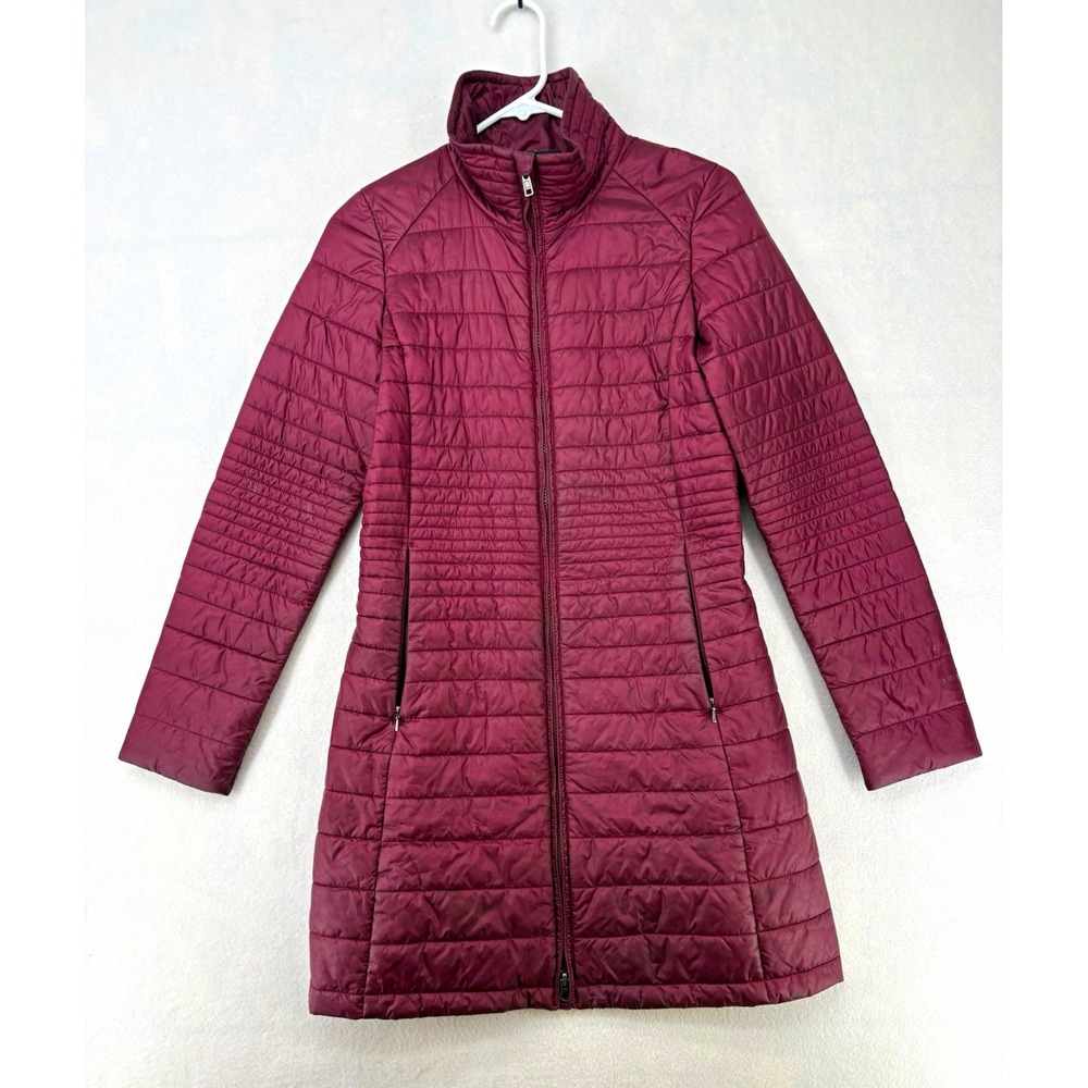 Patagonia Nano Puff Parka Puffer Coat Women's XS Burgundy Full Zip Pockets